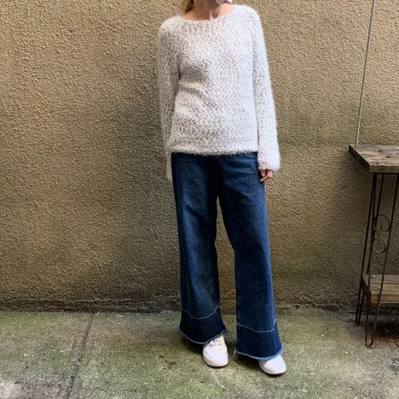 Buffalo David Bitton Pullover Sweater in White/Grey Vegan Wool - Picture 8 of 8